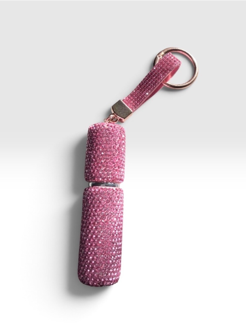 Pink Crystal Perfume Case Bag Charm